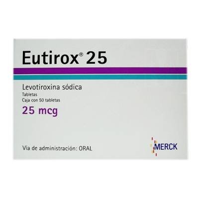 (T4) EUTHYROX 25MCG TAB 50 TAB MERCK